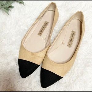 ZARA Two Tone Cap Toe Suede Pointed Toe Flats 5